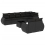 Set de sofás de jardín 8 piezas y cojines ratán sintético negro de , Sofás modulares de exterior - Ref: Foro24-3221624, Preci...