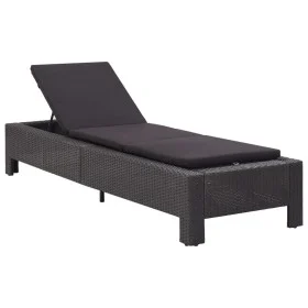 Sun lounger with black synthetic rattan cushion by vidaXL, Loungers - Ref: Foro24-46237, Price: 165,69 €, Discount: %