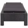 Sun lounger with black synthetic rattan cushion by vidaXL, Loungers - Ref: Foro24-46237, Price: 165,69 €, Discount: %