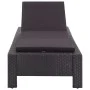 Sun lounger with black synthetic rattan cushion by vidaXL, Loungers - Ref: Foro24-46237, Price: 165,69 €, Discount: %