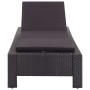 Tumbona con cojín de ratán sintético negro de vidaXL, Tumbonas - Ref: Foro24-46237, Precio: 158,40 €, Descuento: %