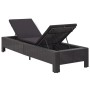 Tumbona con cojín de ratán sintético negro de vidaXL, Tumbonas - Ref: Foro24-46237, Precio: 158,40 €, Descuento: %