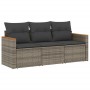 Set de sofá de jardín 3 pzas y cojines ratán sintético gris de , Conjuntos de jardín - Ref: Foro24-3258161, Precio: 199,27 €,...