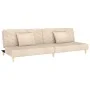 Sofá cama de 2 plazas con dos almohadas tela color crema de , Sofás - Ref: Foro24-375890, Precio: 247,90 €, Descuento: %