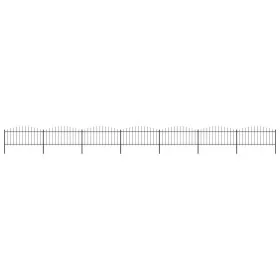 Garden fence with black steel spearhead (0.5-0.75)x11.9m by vidaXL, fence panels - Ref: Foro24-277709, Price: 346,28 €, Disco...
