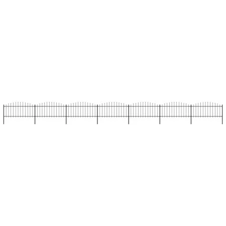 Garden fence with black steel spearhead (0.5-0.75)x11.9m by vidaXL, fence panels - Ref: Foro24-277709, Price: 346,28 €, Disco...