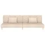 Sofá cama de 2 plazas con dos almohadas tela color crema de , Sofás - Ref: Foro24-375890, Precio: 247,90 €, Descuento: %