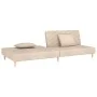 Sofá cama de 2 plazas con dos almohadas tela color crema de , Sofás - Ref: Foro24-375890, Precio: 247,90 €, Descuento: %