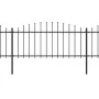 Garden fence with black steel spearhead (0.5-0.75)x11.9m by vidaXL, fence panels - Ref: Foro24-277709, Price: 346,28 €, Disco...
