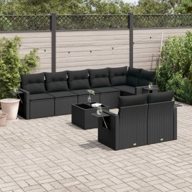 Set de sofás de jardín 8 piezas y cojines ratán sintético negro de , Conjuntos de jardín - Ref: Foro24-3252762, Precio: 640,9...