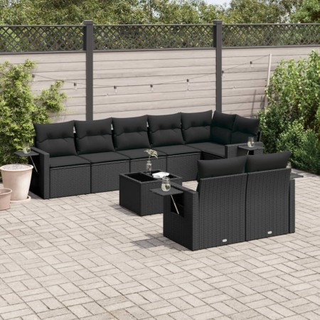 Set de sofás de jardín 8 piezas y cojines ratán sintético negro de , Conjuntos de jardín - Ref: Foro24-3252762, Precio: 640,9...