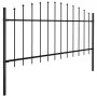 Garden fence with black steel spearhead (0.5-0.75)x11.9m by vidaXL, fence panels - Ref: Foro24-277709, Price: 346,28 €, Disco...