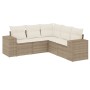 Juego de sofás jardín con cojines 5 pzas ratán sintético beige de , Conjuntos de jardín - Ref: Foro24-3254885, Precio: 408,53...