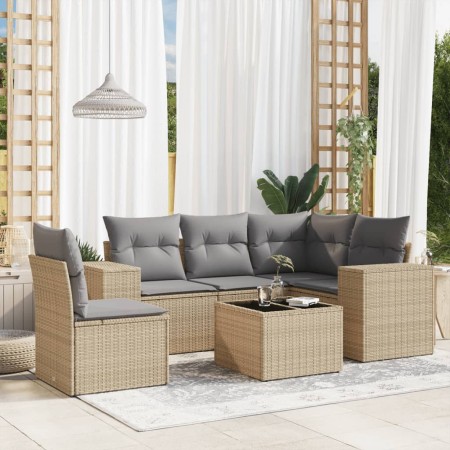 Juego de sofás jardín con cojines 6 pzas ratán sintético beige de , Conjuntos de jardín - Ref: Foro24-3254916, Precio: 423,62...