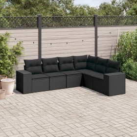 Set de sofás de jardín 6 piezas y cojines ratán sintético negro de , Conjuntos de jardín - Ref: Foro24-3222604, Precio: 434,0...