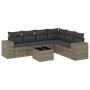 Set de sofás de jardín 7 piezas con cojines ratán PE gris de , Conjuntos de jardín - Ref: Foro24-3222619, Precio: 435,55 €, D...