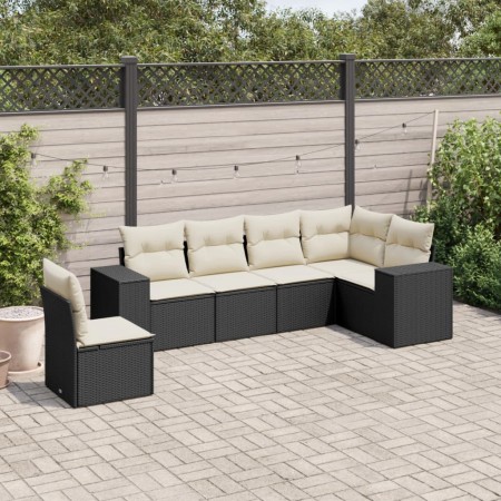 Set de sofás de jardín 6 piezas y cojines ratán sintético negro de , Conjuntos de jardín - Ref: Foro24-3222625, Precio: 354,4...