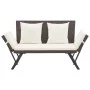 Banco de jardín con cojines ratán sintético marrón 176 cm de vidaXL, Bancos de jardín - Ref: Foro24-46231, Precio: 218,95 €, ...