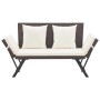 Banco de jardín con cojines ratán sintético marrón 176 cm de vidaXL, Bancos de jardín - Ref: Foro24-46231, Precio: 234,85 €, ...