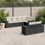 Set de comedor de jardín 7 pzas y cojines ratán sintético negro de , Conjuntos de jardín - Ref: Foro24-3222805, Precio: 464,0...