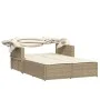 Doppelte Sonnenliege mit Verdeck und beigen synthetischen Rattankissen von , Liegen - Ref: Foro24-365810, Preis: 347,67 €, Ra...