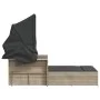 Doppel-Sonnenliege mit Verdeck und hellgrauen synthetischen Rattankissen von , Liegen - Ref: Foro24-365812, Preis: 357,36 €, ...