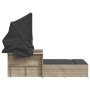 Tumbona doble con capota y cojines ratán sintético gris claro de , Tumbonas - Ref: Foro24-365812, Precio: 336,05 €, Descuento: %
