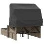 Double sun lounger with hood and light gray synthetic rattan cushions by , Loungers - Ref: Foro24-365812, Price: 357,36 €, Di...