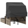 Tumbona doble con capota y cojines ratán sintético gris claro de , Tumbonas - Ref: Foro24-365812, Precio: 336,05 €, Descuento: %