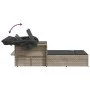 Double sun lounger with hood and light gray synthetic rattan cushions by , Loungers - Ref: Foro24-365812, Price: 357,36 €, Di...