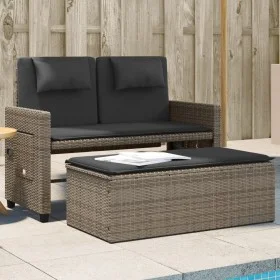 Sillón reclinable de jardín con cojines ratán sintético gris de , Bancos de jardín - Ref: Foro24-365819, Precio: 295,63 €, De...