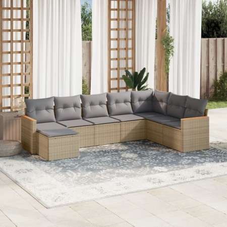 Juego de sofás de jardín con cojines beige 8 pzas ratán PE de , Conjuntos de jardín - Ref: Foro24-3258650, Precio: 501,88 €, ...