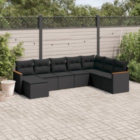 Set de sofás de jardín 8 piezas y cojines ratán sintético negro de , Conjuntos de jardín - Ref: Foro24-3258646, Precio: 524,3...