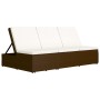 Tumbona convertible con cojín de ratán sintético marrón de vidaXL, Camas para exteriores - Ref: Foro24-46243, Precio: 352,85 ...