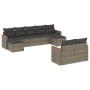 Set de muebles de jardín 9 pzas y cojines ratán sintético gris de , Conjuntos de jardín - Ref: Foro24-3258805, Precio: 529,53...