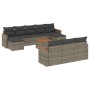 Set de sofás de jardín 11 pzas y cojines ratán sintético gris de , Conjuntos de jardín - Ref: Foro24-3258826, Precio: 616,64 ...