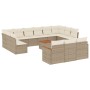 Set sofás de jardín 14 pzas con cojines ratán sintético beige de , Conjuntos de jardín - Ref: Foro24-3258866, Precio: 887,66 ...