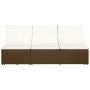 Tumbona convertible con cojín de ratán sintético marrón de vidaXL, Camas para exteriores - Ref: Foro24-46243, Precio: 352,85 ...