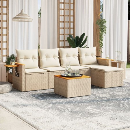 Juego de sofás jardín con cojines 6 pzas ratán sintético beige de , Conjuntos de jardín - Ref: Foro24-3259167, Precio: 426,59...