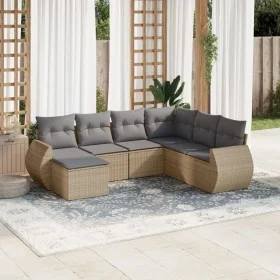 7-piece garden sofa set and beige synthetic rattan cushions by , Modular outdoor sofas - Ref: Foro24-3221698, Price: 456,58 €...