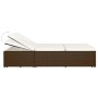 Tumbona convertible con cojín de ratán sintético marrón de vidaXL, Camas para exteriores - Ref: Foro24-46243, Precio: 352,85 ...