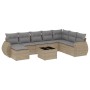 Set de sofás de jardín 9 pzas con cojines ratán sintético beige de , Sofás modulares de exterior - Ref: Foro24-3221768, Preci...