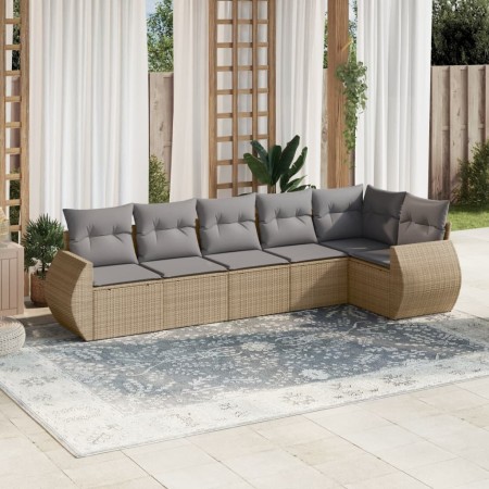 Juego de sofás jardín con cojines 6 pzas ratán sintético beige de , Conjuntos de jardín - Ref: Foro24-3253726, Precio: 432,78...