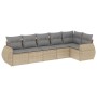 Juego de sofás jardín con cojines 6 pzas ratán sintético beige de , Conjuntos de jardín - Ref: Foro24-3253726, Precio: 432,78...