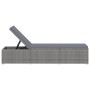 Tumbona con cojín y mesita de ratán sintético gris de vidaXL, Tumbonas - Ref: Foro24-46227, Precio: 154,08 €, Descuento: %