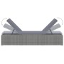 Tumbona con cojín y mesita de ratán sintético gris de vidaXL, Tumbonas - Ref: Foro24-46227, Precio: 154,08 €, Descuento: %