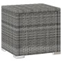 Tumbona con cojín y mesita de ratán sintético gris de vidaXL, Tumbonas - Ref: Foro24-46227, Precio: 154,08 €, Descuento: %