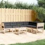 Juego de sofás de jardín 6 pzas con cojines madera maciza pino de , Conjuntos de jardín - Ref: Foro24-3217025, Precio: 593,44...