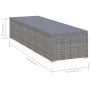 Tumbona con cojín y mesita de ratán sintético gris de vidaXL, Tumbonas - Ref: Foro24-46227, Precio: 171,08 €, Descuento: %
