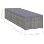 Tumbona con cojín y mesita de ratán sintético gris de vidaXL, Tumbonas - Ref: Foro24-46227, Precio: 154,08 €, Descuento: %